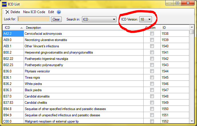 DentalWriter ICD 10 Diagnosis Management